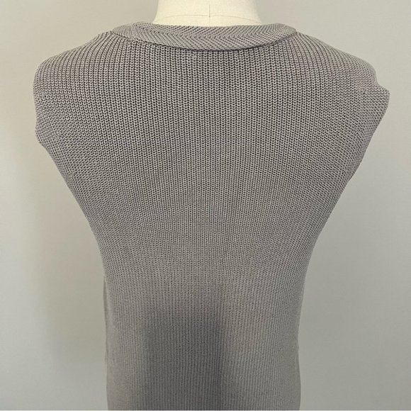 Aritzia Wilfred Palmier Sweater Sleeveless Crew Neck Sweater Tunic Light Gray - Picture 11 of 14